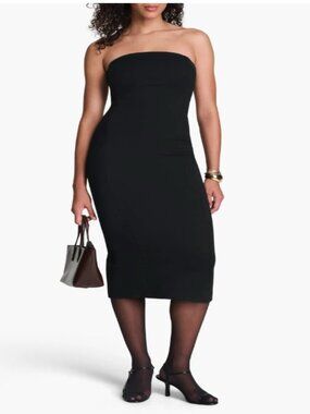 SPANX | Dresses | Spanx Airessentials Pique Polo Midi Dress Navy Size L Nwt  | Poshmark